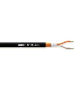 C114LSHZ CAVO MICROFONICO BILANCIATO 2 X 0,25 MM²IN L.S.Z.H. - NERO - 100 M