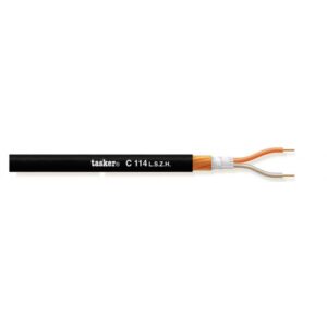 C114LSHZ CAVO MICROFONICO BILANCIATO 2 X 0,25 MM²IN L.S.Z.H. - NERO - 100 M
