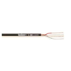 C286LSHZ CAVO MICROFONICO BILANCIATO 2 X 0,22 MM²IN L.S.Z.H. - NERO - 100 M