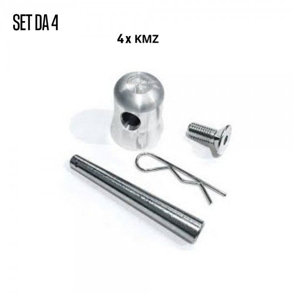 KMZ-4 SET DA 4 KMZ - 1 MEZZO SPIGOT,SPINA,COPIGLIA E VITE SVASATA 10X25MM