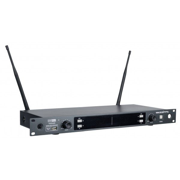 TXZZ424 SET DOPPIO RADIOMICROFONO UHF 2 X 48 CH- 606 - 630 Mhz