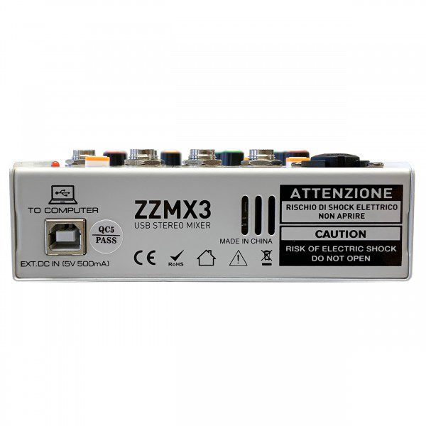 ZZMX3 MIXER COMPATTO 3 CANALI CON ALIMENTAZIONE USB