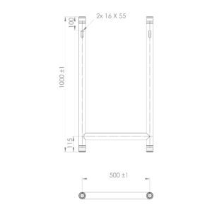 MODULA PCHTUB100X50BK
