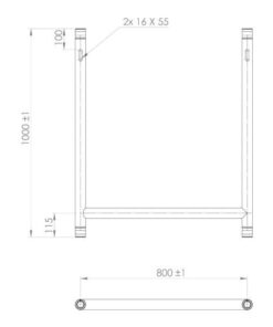 MODULA PCHTUB100X80BK