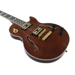 DIMAVERY LP-600 Electric Guitar, brown