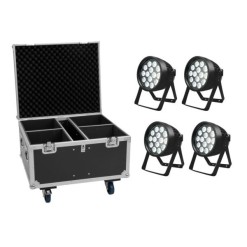 EUROLITE Set 4x LED IP PAR 14x8W QCL + Flightcase
