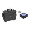 EUROLITE Set 8x AKKU IP Flat Light SMD bk + Plastic case with trolley