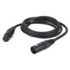 FLN09 - DMX & AES/EBU XLR/M 3P to XLR/F 3P Neutrik NC3-BAG Series 6 m - placcato argento
