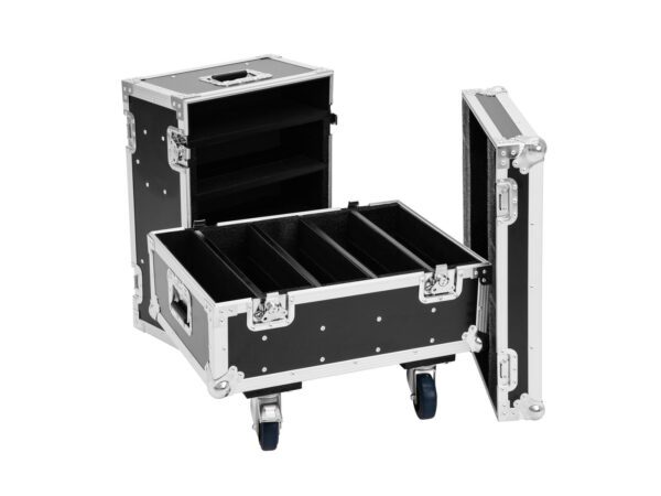 ROADINGER Flightcase 8x IP PIX Strobe RGB CW+WW with wheels