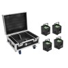 EUROLITE Set 4x AKKU IP UP-4 QCL Spot QuickDMX MK2 + Flightcase with wheels and charging function