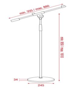 Microphone Stand 950-1610 mm - 3/8 thread 950-1610 mm - 3/8 filetto